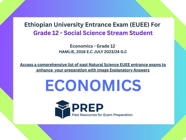 Economics – 2016 E.C (2023/2024) Ethiopian University Entrance Exam (EUEE)